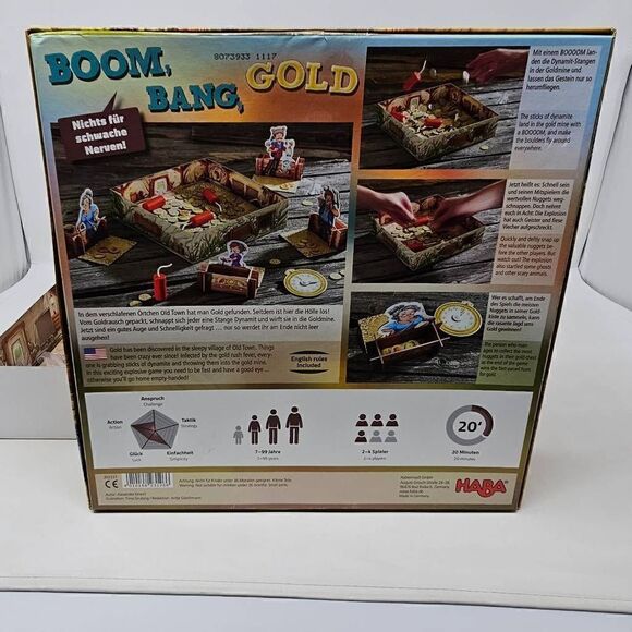 BOOM BANG GOLD BOARD GAME HABA FAMILY ENGLISH 2-4 PLAYERS COMPLETE - Picture 6 of 6